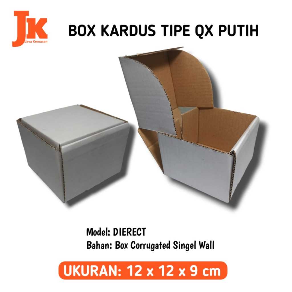 

KARDUS QX PUTIH KOTAK BOX KARTON CORRUGATED DIRECT PUTIH KECIL POLOS TEBAL PACKING SEPATU ACSESORIS SOUVENIR
