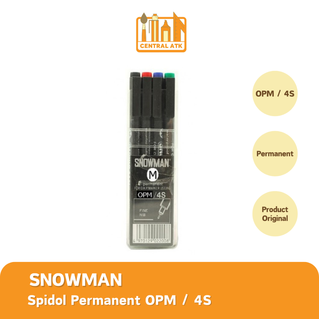 

SPIDOL SNOWMAN FINE OHP/OPM 4 WARNA MARKER (MEDIUM)