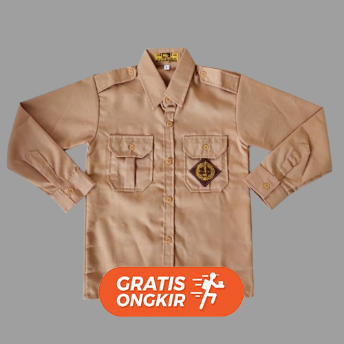 BARU SERAGAM SEKOLAH SD BAJU PRAMUKA LAKI-LAKI LENGAN PANJANG BAHAN ADEM