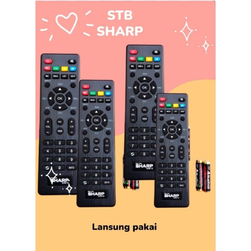 REMOT STB SHARP REMOTE SET TOP BOX SHARP GRATIS BATERAI