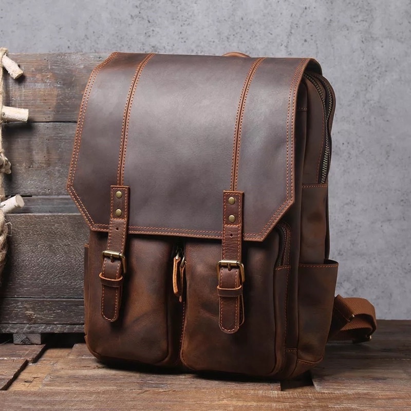 Tas Ransel Kulit Asli Muat Laptop Kulit Asli Terbaru