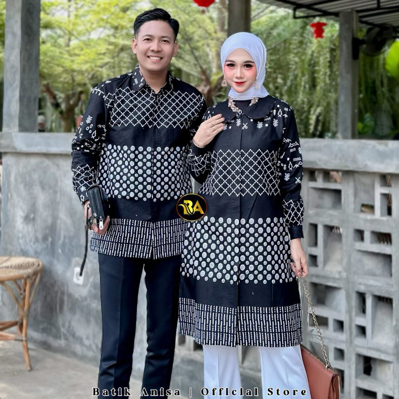 Couple Atasan tunik motif Semut Hitam-Batik Pekalongan