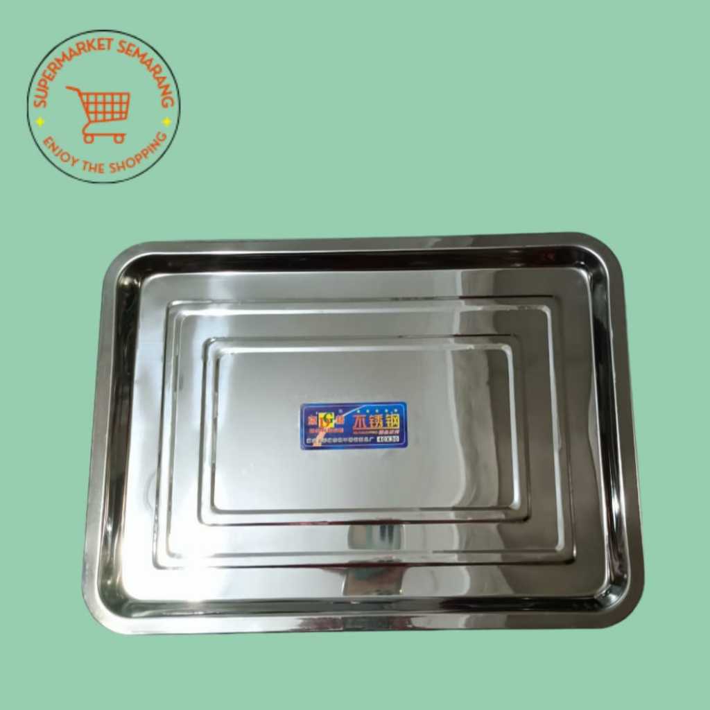 Nampan Saji Stainless Kotak Besar / Nampan Baki Tray Stainless Steel Kotak
