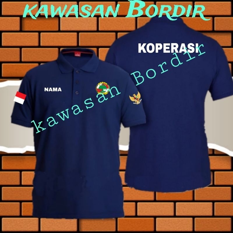 Terbaru polo shirt koperasi kaos koperasi seragam koperasi baju koperasi full bordir...