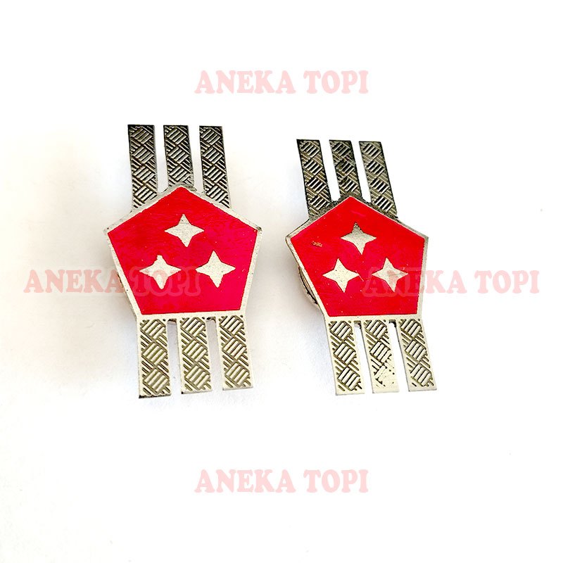 Pin Monogram Tanda Pangkat PNS KEMHAN Pin Krah Pangkat KEMHAN Pangkat PNS Silver - Aneka Topi