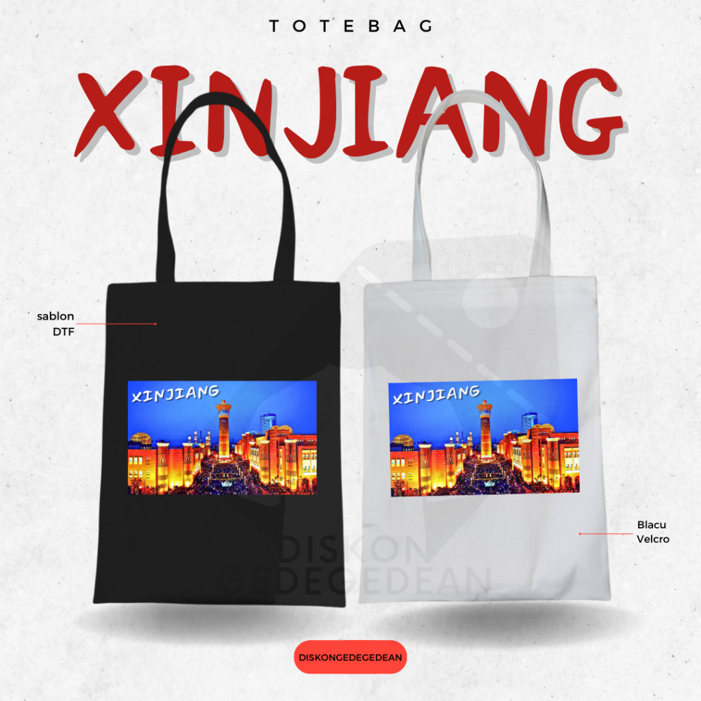 Diskongedegedean Totebag Xinjiang Souvenir Tas Oleh Oleh China Kanvas Resleting