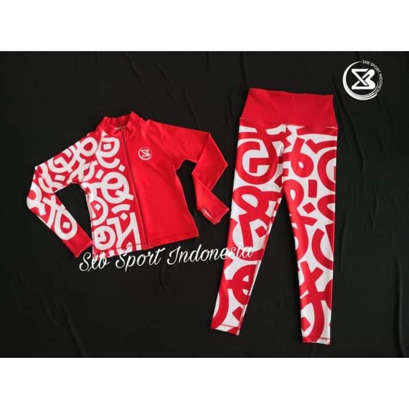 PAKAIAN OLAHRAGA YOGA ZUMBA AEROBIC SXB RED URBAN