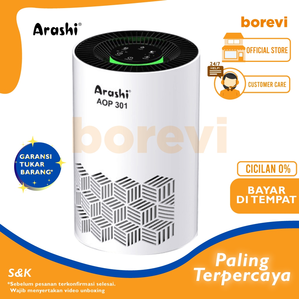 Arashi Aop 301 Air Purifier Portable Hepa Filter Pembersih Udara Aop301