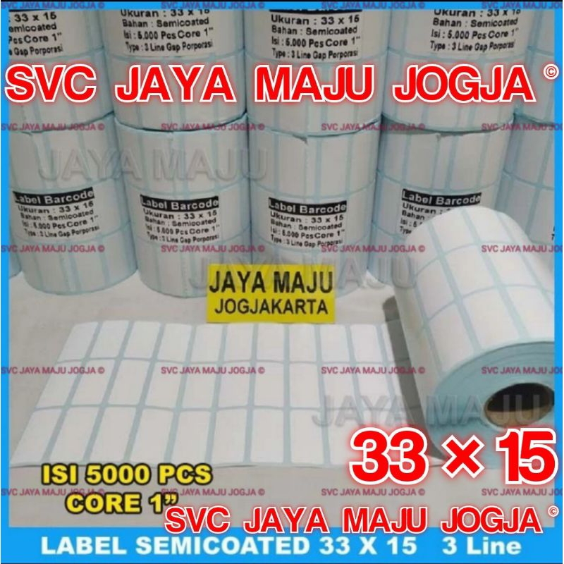 

[ ARGOX ] 33 X 15 SEMICOATED - 3 LINE - FACE OUT - ISI 5.000 PCS || CORE 1" || LABEL BARCODE PAKAI RIBBON STIKER KERTAS STICKER LABEL SEMICOAT GAP TOKO SWALAYAN || 33X15 - OS214 OS 214 NU PLUS CP2140 CP 2140 CP2240 CP 2240 - ISI 5000 PCS
