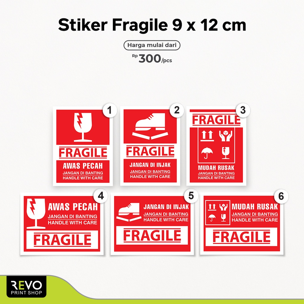 

Stiker Fragile 9 x 12 cm (minimal pembelian 50pcs)