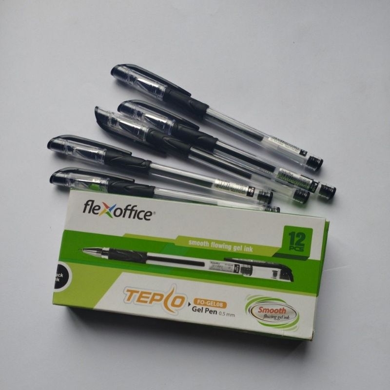 

Flexoffice Bolpen/Pulpen Teplo Gel Pen 0.5mm Smooth Flowing Gel Ink Hitam (FO-013)