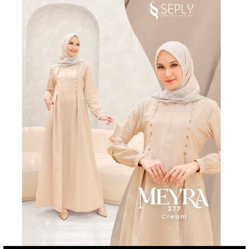 GAMIS SEPLY MEYRA 277 CREAM / MEYRA 277 PURPLE / GAMIS REMAJA TERBARU / GAMIS LEBARAN / GAMIS POLOS 