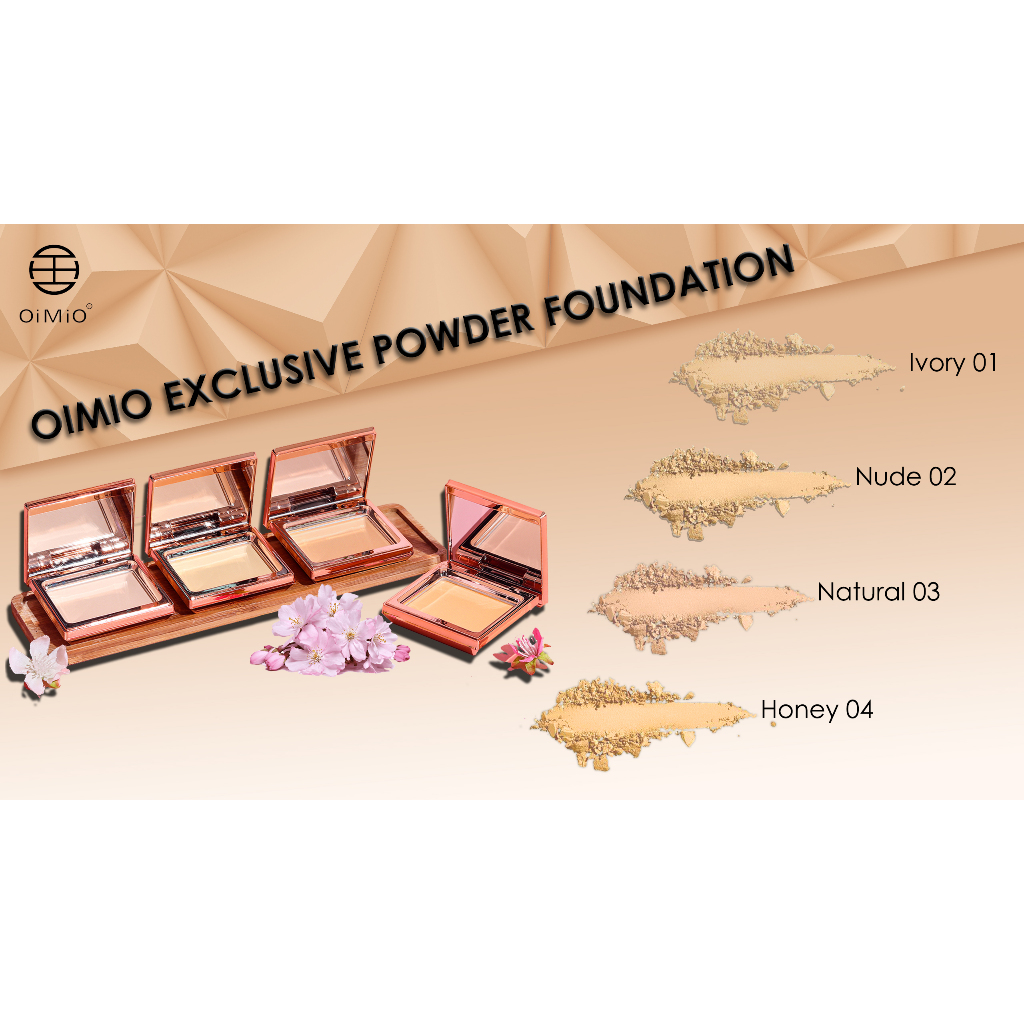 OiMiO Exclusive Powder Foundation / bedak padat Refill [4 Shades] Two Way Cake 12gr