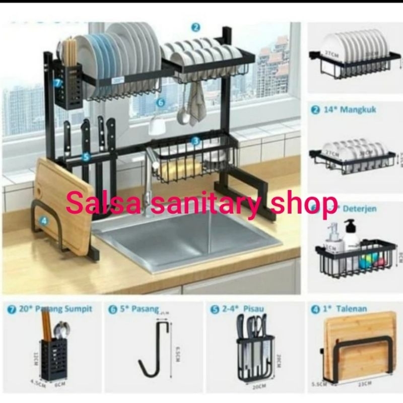 Rak piring 2 susun stainless / rak piring 2 susun stainless