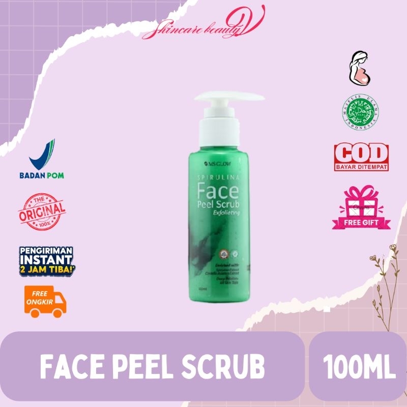 MS GLOW - Face Peel Scrub 100ml/Scrub wajah ms glow Orginal