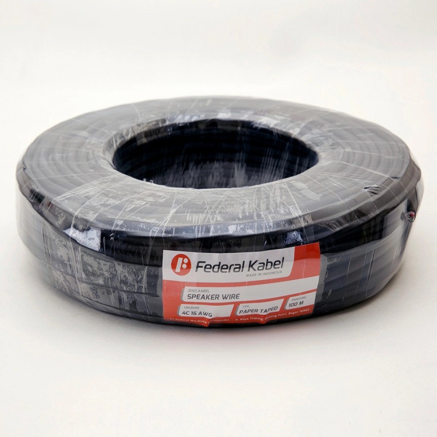 (JUAL 100 METER ) Kabel Speaker 4C16AWG / 4C 16AWG / 4C 16 AWG – Federal Original – Tembaga Asli