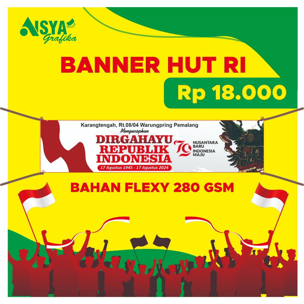 Banner 17 Agustus / MMT / spanduk / backdrop custom hut ri 79 tahun kemerdekaan RI