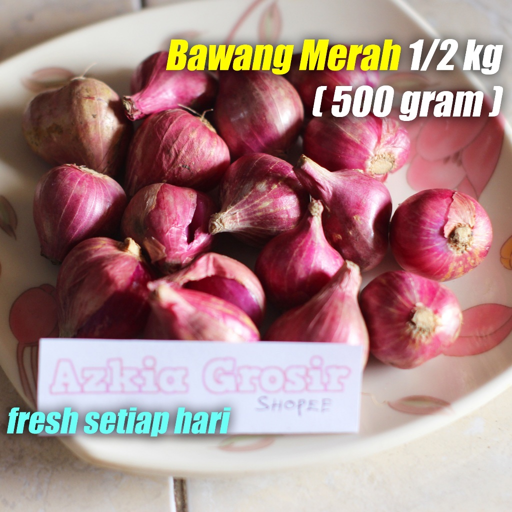 

Bawang Merah Lokal 1/2kg 500 Gram Berkualitas Ukuran Sedang / Medium