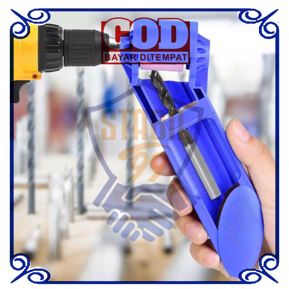 sambungan mata bor alat putar asah pengasah mata bor kayu besi + batu asah