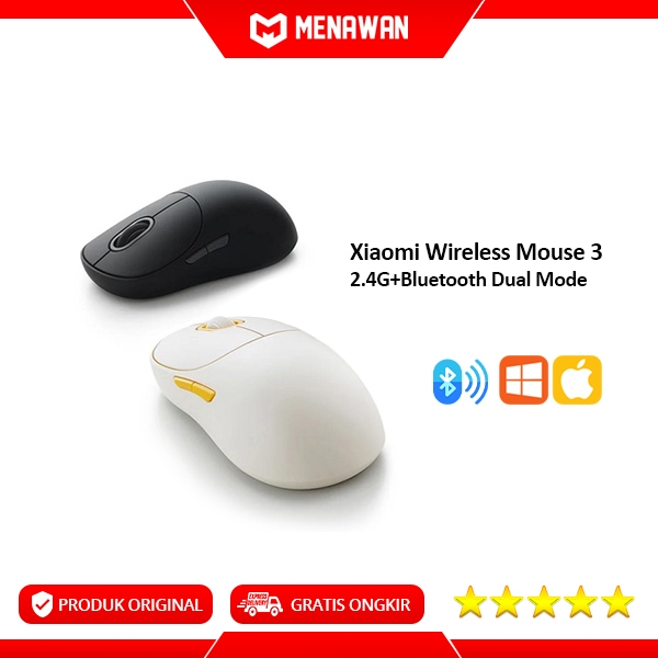 Xiaomi Wireless Mouse 3 Color Edition Bluetooth Dual Mode Mice Nirkabel Original