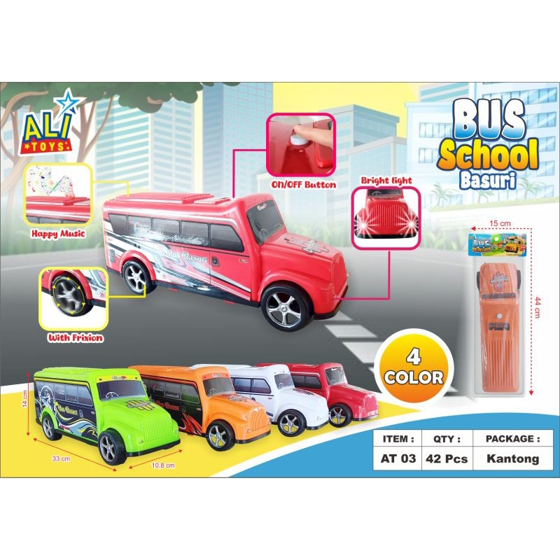 Mainan Bus Sekolah Telolet Basuri Viral/  Bus Dilengkapi Klakson Telolet Basuri