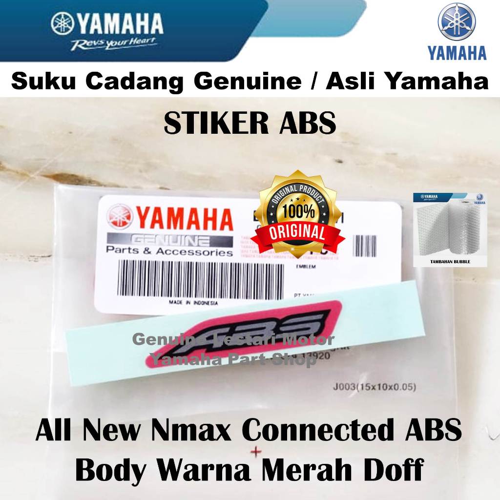 Logo Emblem Stiker ABS All New Nmax N Max Connected Body Merah Doff 2021 Asli Yamaha
