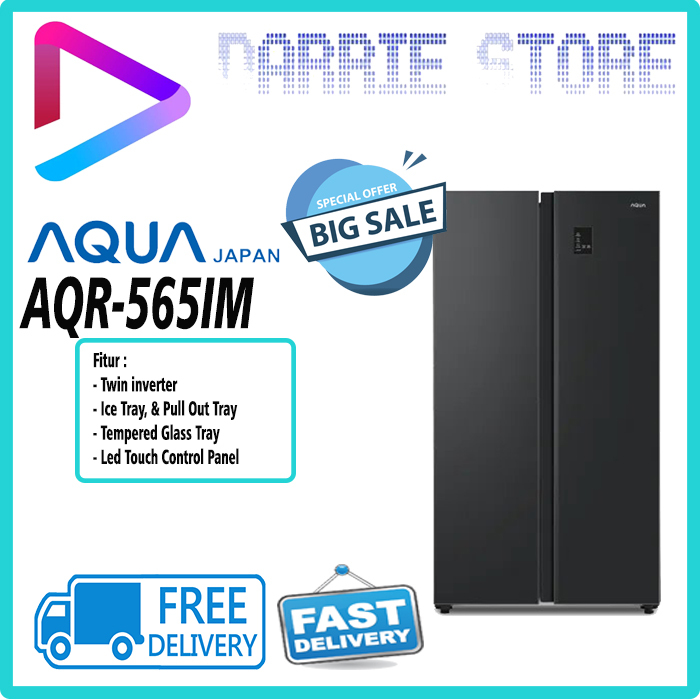 AQUA AQR-565IM Kulkas Side by Side 480 Liter Inverter AQR565IM AQR565