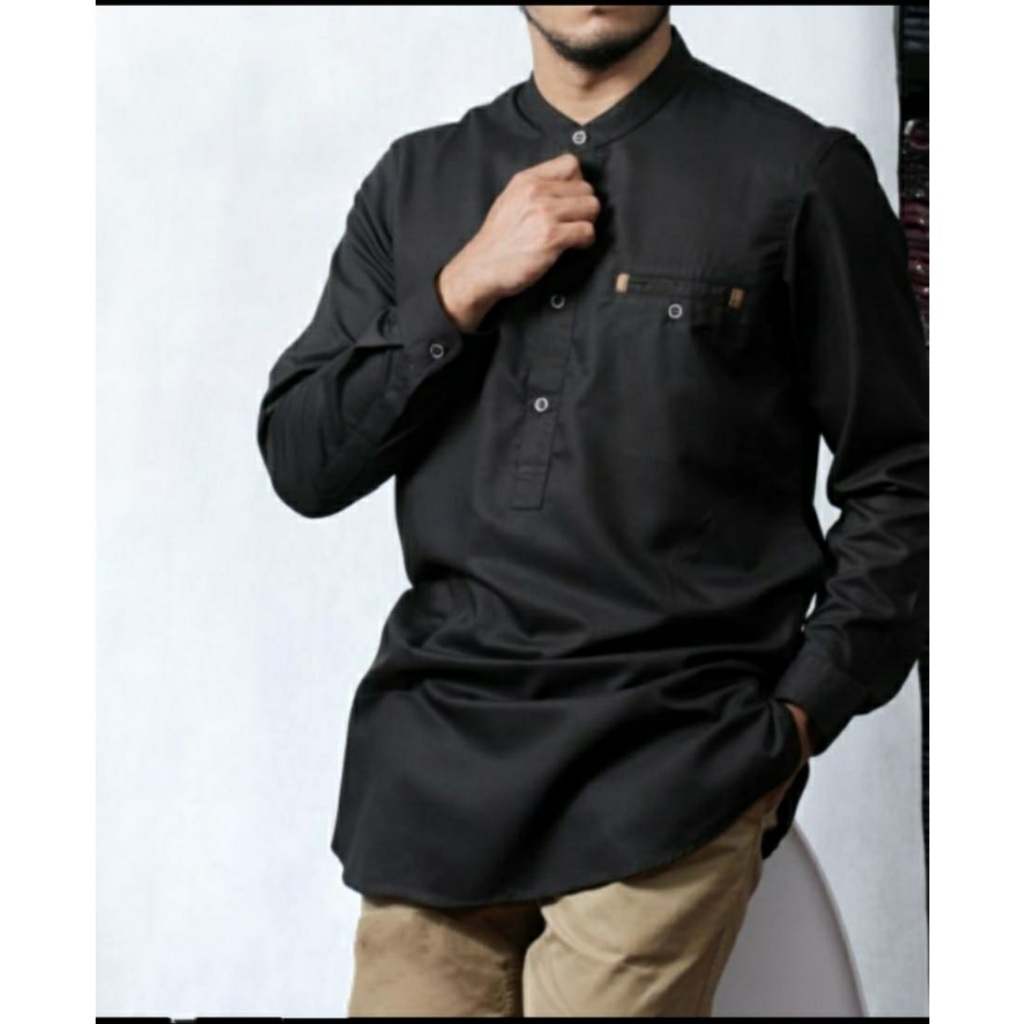 BAJU KOKO PRIA LENGAN PANJANG MANSET /KOKO PUTIH KOKO HITAM