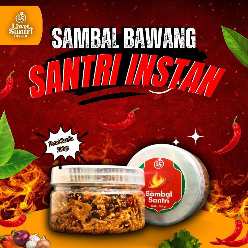 

Sambel Bawang Goreng Liwet Santri Instant 135gr All Variant (Original, Pedes)