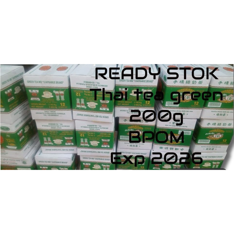 

THAI TEA GREEN // 1 DUS // TEA THAILAND MERK CHATRAMUE 200g // sudah BPOM resmi & logo halal