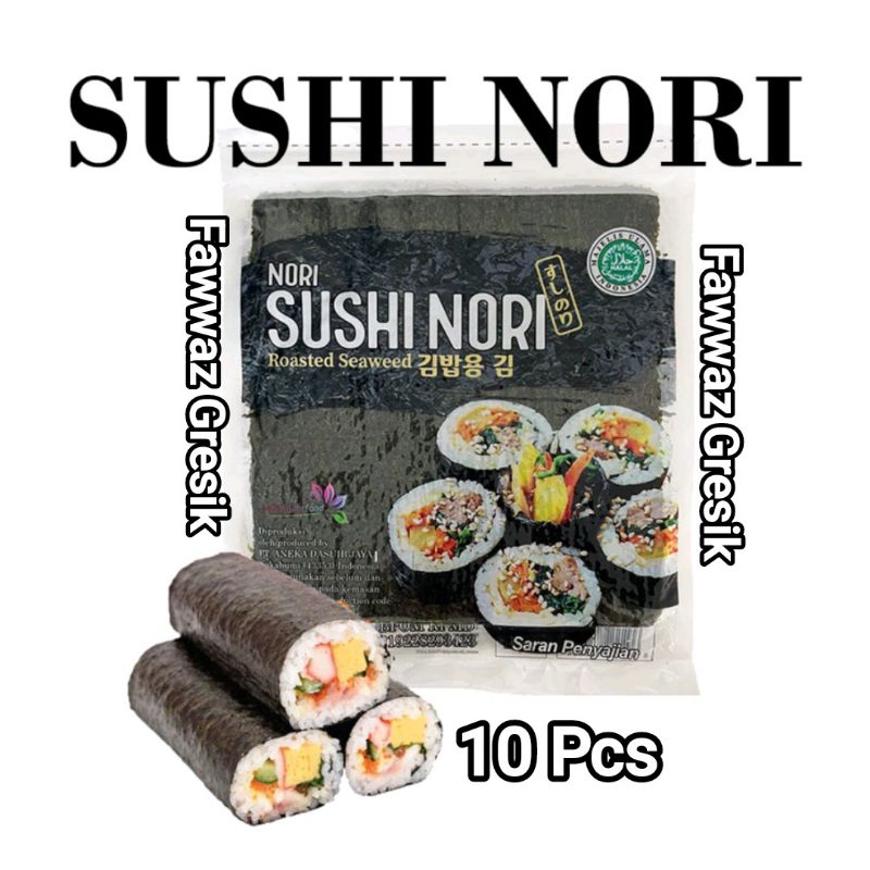 

(10 Pcs) Sushi Nori Roasted Seaweed Rumput Laut Sushi / JAVA Yaki Sushi Nori - Roasted Seaweed - Rumput Laut Panggang kemasan