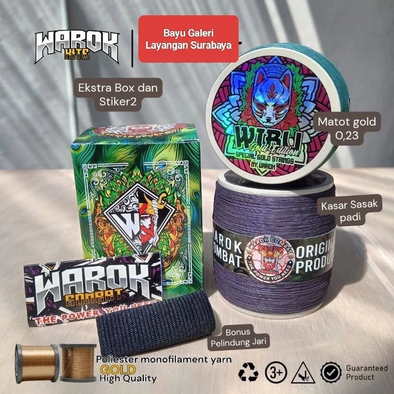 Senar Gelasan matot Warok WIBU Bahan Gold Import 0,23 Spesial Tournament 1600 yard