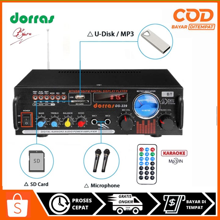 DORRAS Amplifier Karaoke Dorras Ds-299 Stereo Audio/Amplifier Bluetooth/Amplifier Wireless/Amplifier