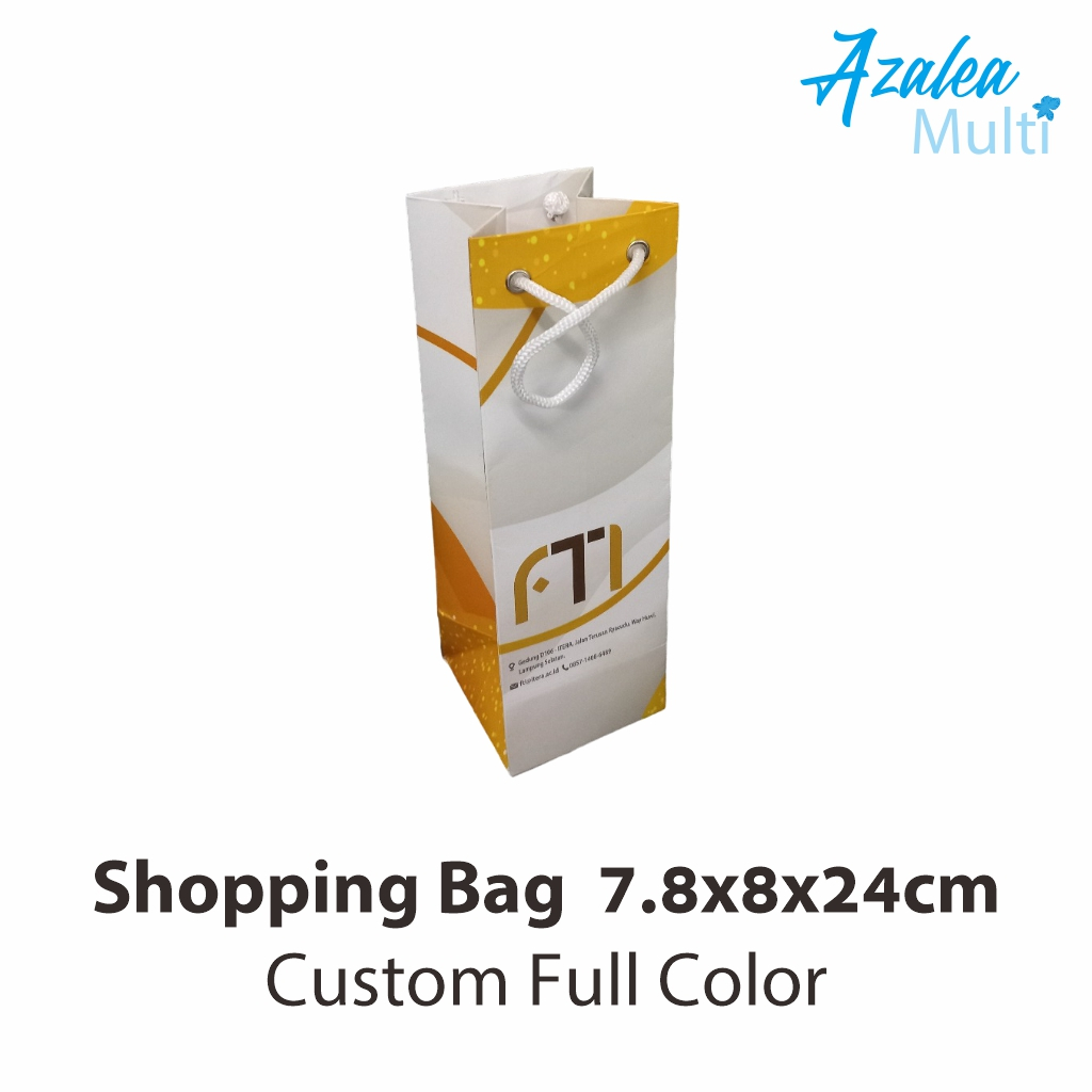

Shopping Bag Custom 7.8x8x24cm Full Color Paper Bag Goodie bag kemasan tas kertas