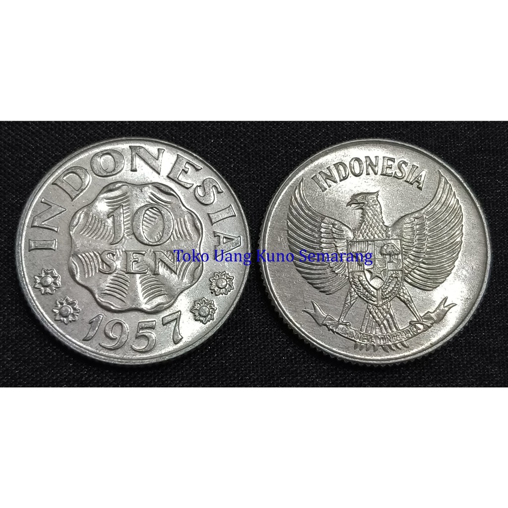Uang Kuno Koin 10 Sen Almunium 1957