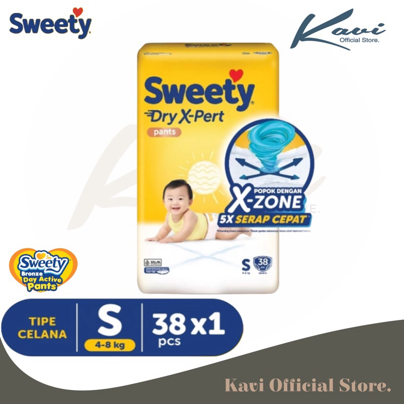SWEETY BRONZE COMFORT S-38 PANTS Pampers / Popok bayi sweety pants Celana ukuran s isi 36pcs Kavi Of