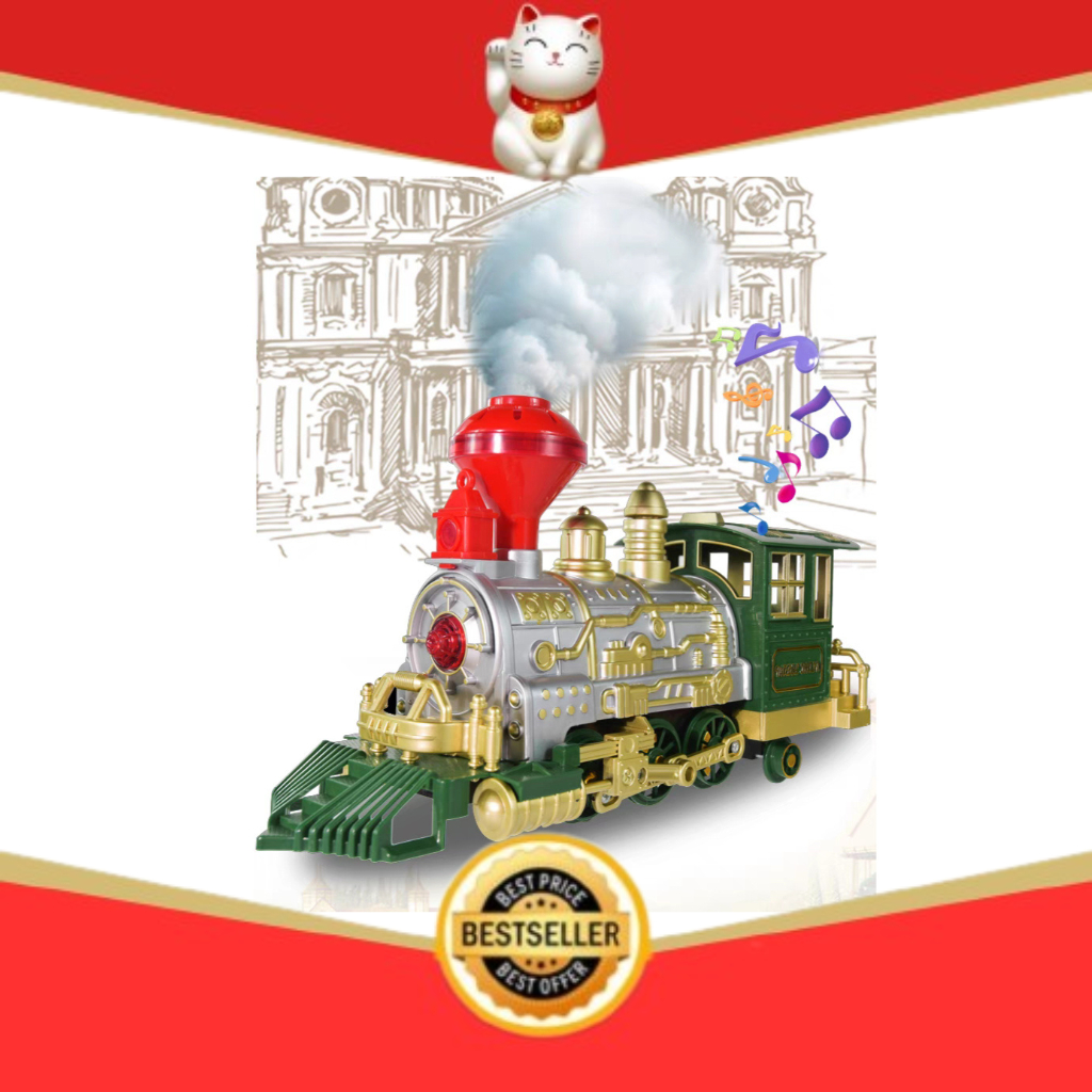 MAINAN KERETA CEROBONG ASAP LOCOMOTIF TRAIN STEAM LOCOMOTIF TRAIN EKSKLUSIF
