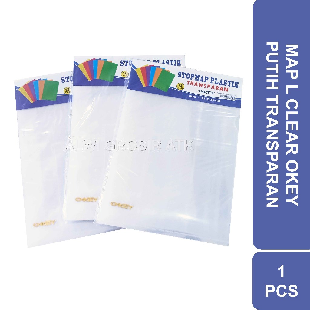 

Map L Okey Putih Transparan Ukuran Folio | 1pcs
