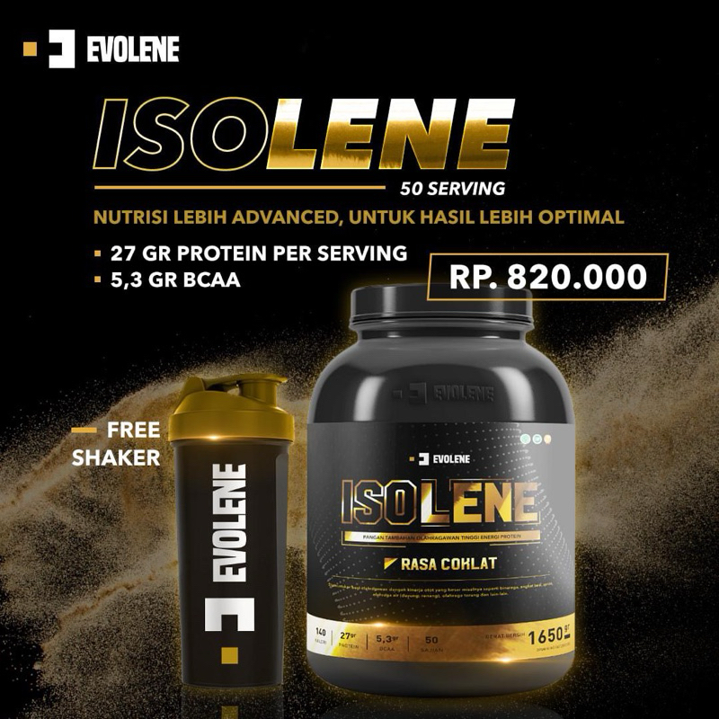 Evolene Isolene ( whey isolate ) - susu fitness - suplemen fitness - whey protein