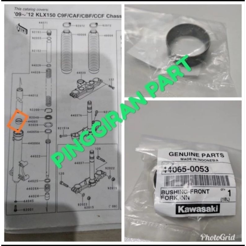 Ring kuningan bushing cincin as shock sok depan KlX S L Original