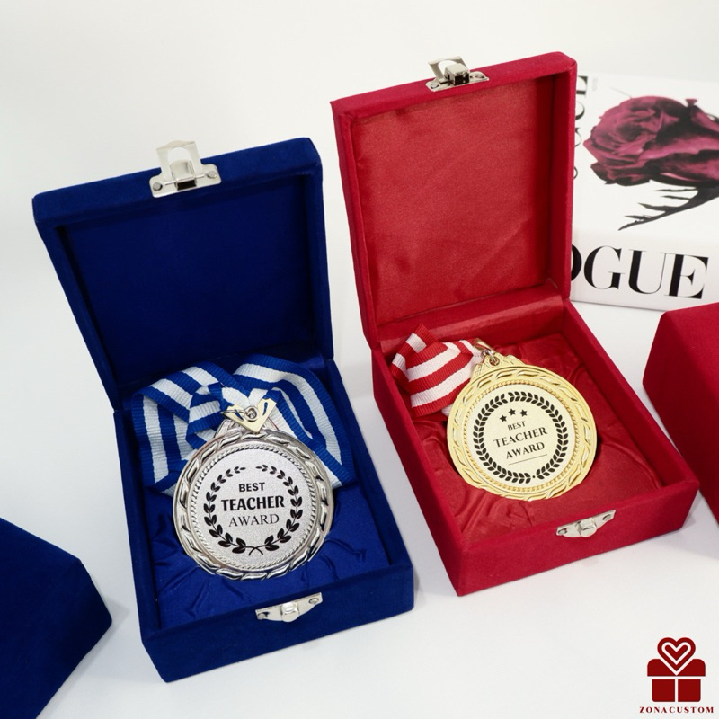 Medali Logam Custom - Medali Penghargaan - Medali Guru - Kado Hari Guru - Medali Kelulusan - Medali 