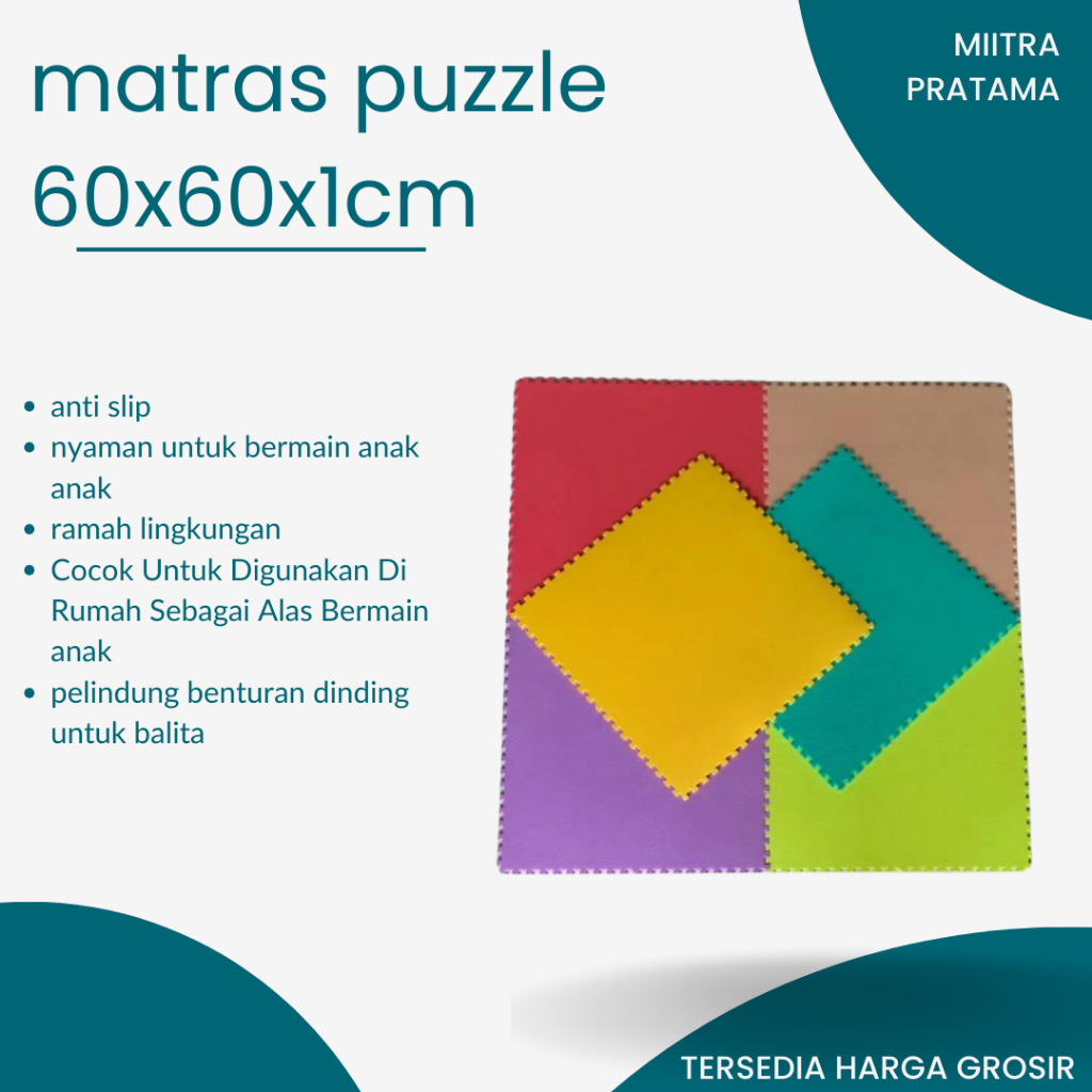 [4 pcs] Eva Matras puzzle karpet / Eccomat / Puzzle Eva Polos 60 x 60 x 1 cm