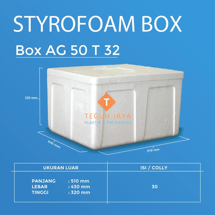 Styrofoam Gabus Box AG 50 ( 51 x 43 x 32 ) Kotak Gabus Ikan Buah Sterofoam Box Cool Box Frozen Food