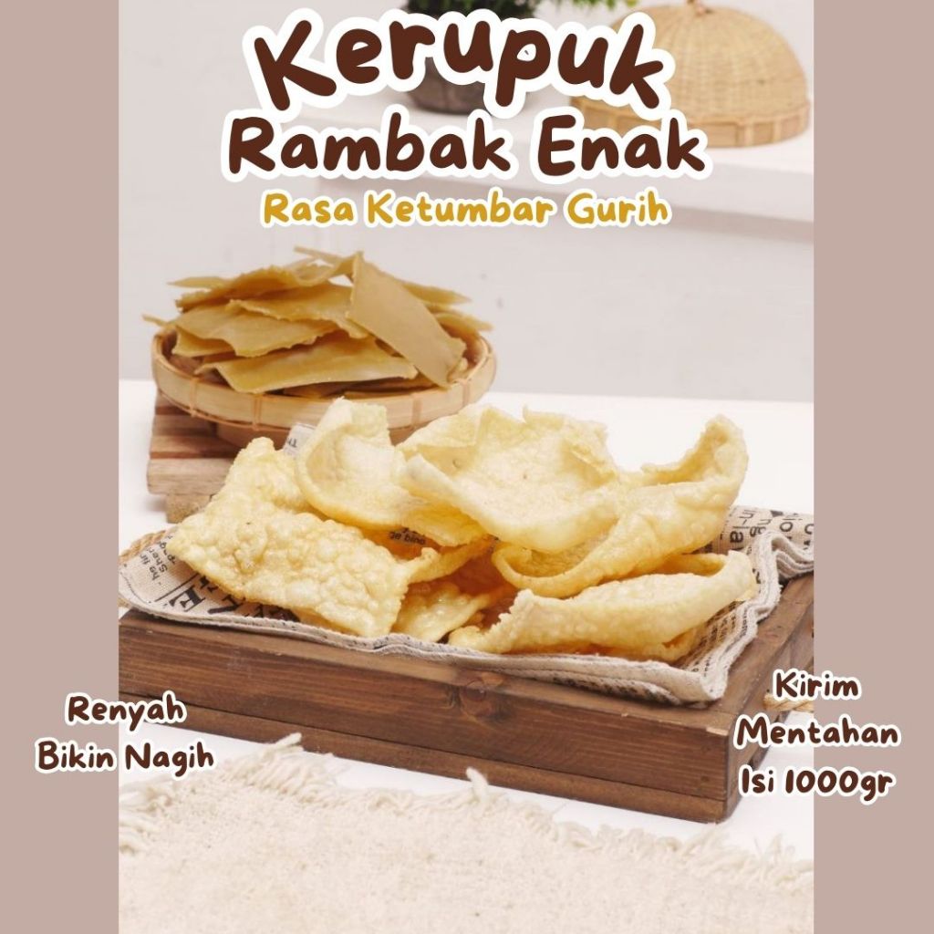 

Kerupuk Mentah Rambak Renyah Gurih Bikin Nagih Kemasan 1000gr Rasa Ketumbar Asli Blora
