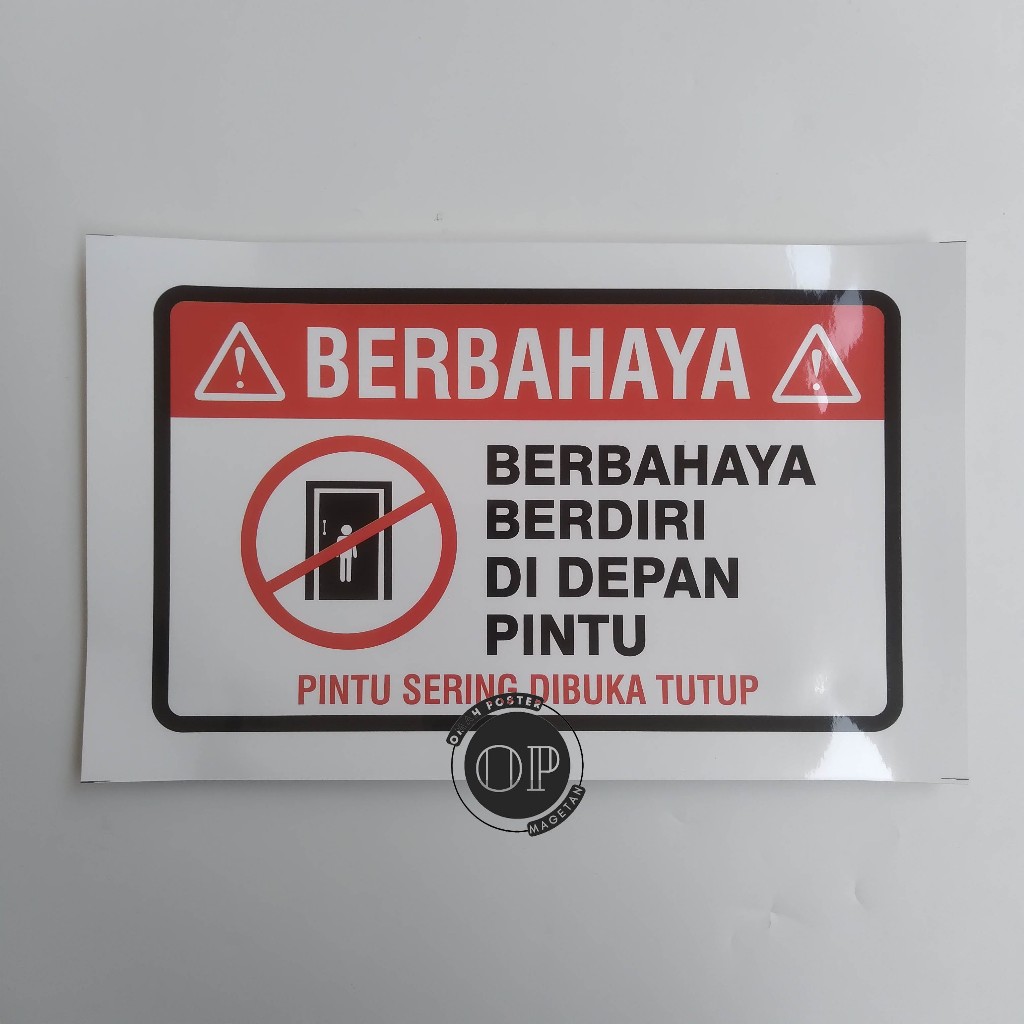 

Stiker Bahaya Berdiri Didepan Pintu - Stiker Pintu Sering Dibuka - Jangan Beridiri Didepan Pintu