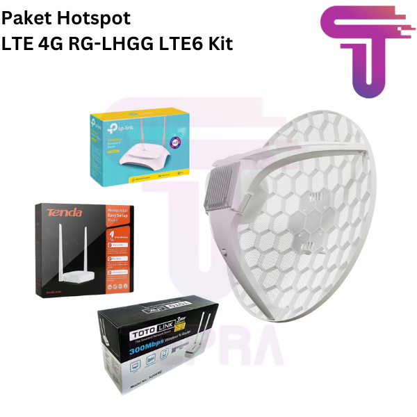 Paket Hotspot LTE 4G Mikrotik LHGG LTE6 kit + Wireless Router Indoor Siap Pakai