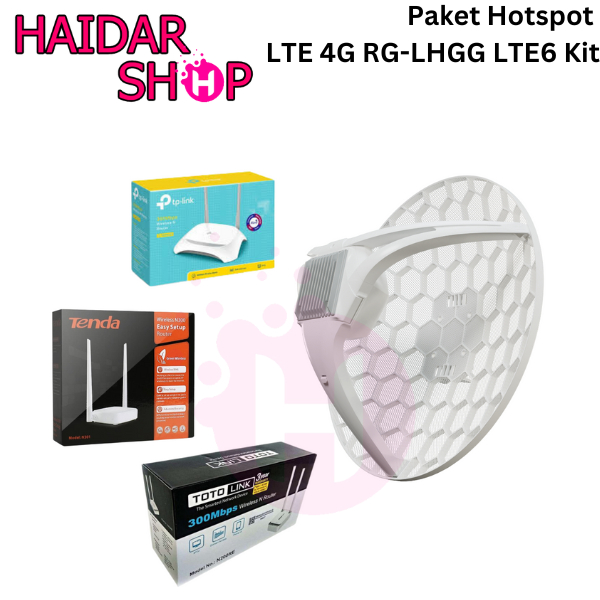 Paket Hotspot LTE 4G Mikrotik LHGG LTE6 kit + Wireless Router Indoor Siap Pakai