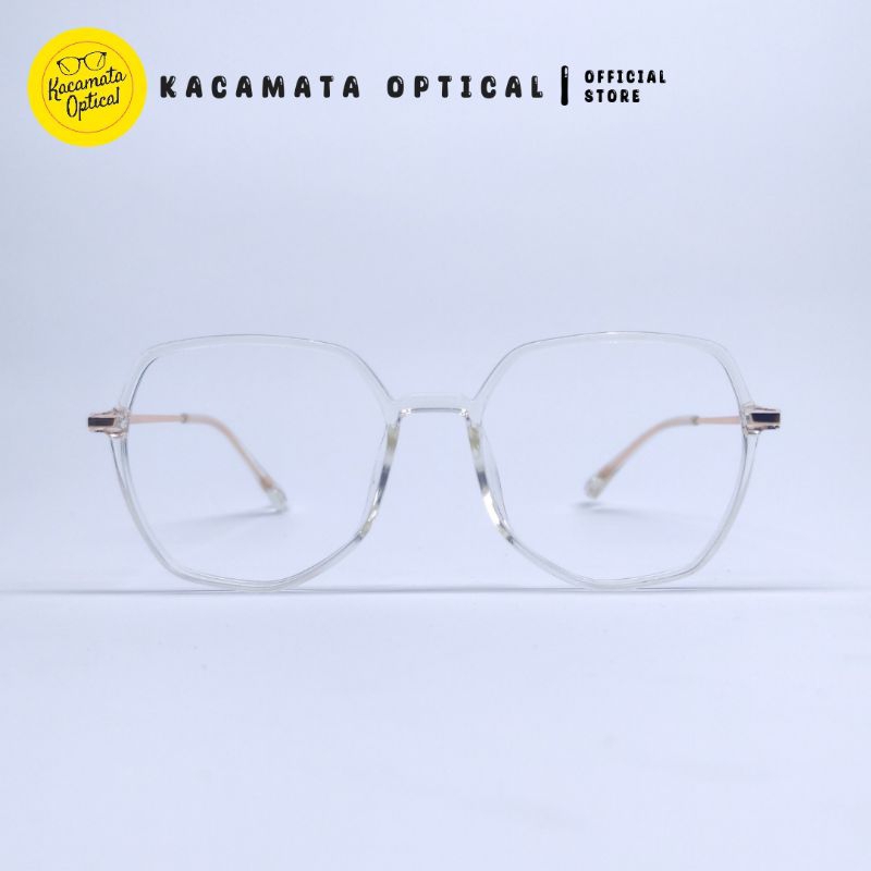 KACAMATA OPTICAL - Frame KMO6850 Segi Lima Pink Plastik Besi