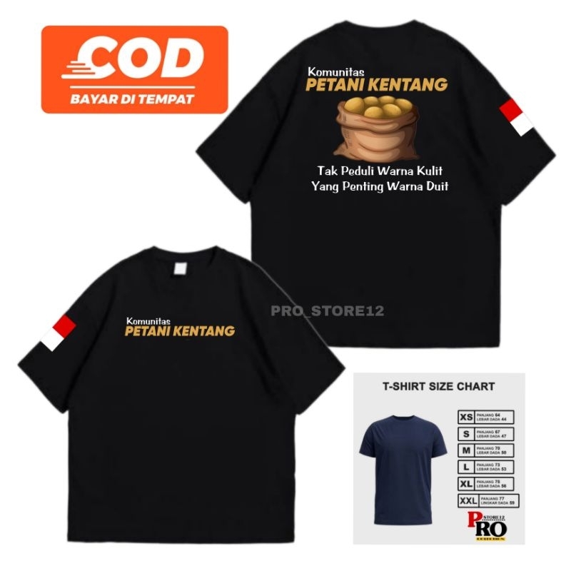 KAOS PETANI KENTANG INDONESIA - KAOS PETANI MILENIAL - KAOS PETANI MUDA - LENGAN PENDEK