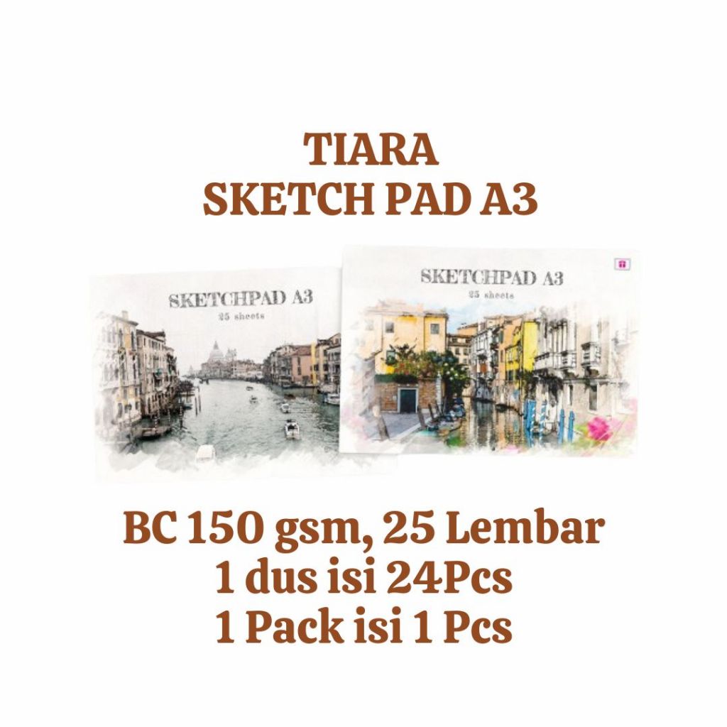 

Tiara Sketch Pad Spiral/Lem A3 25 lembar